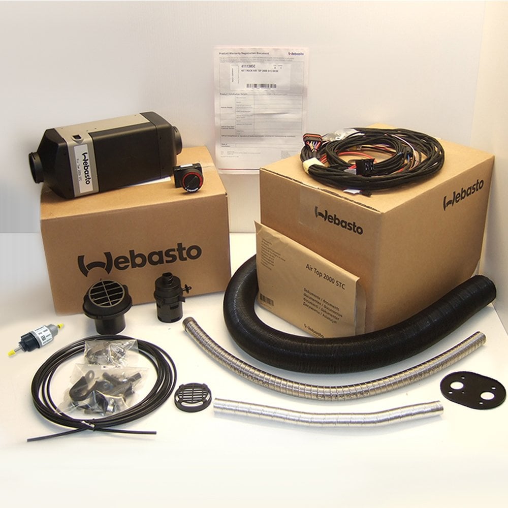 Webasto Black Air Top 2000 Stc 2Kw Single Outlet Diesel Heater And Install Kit 12V
