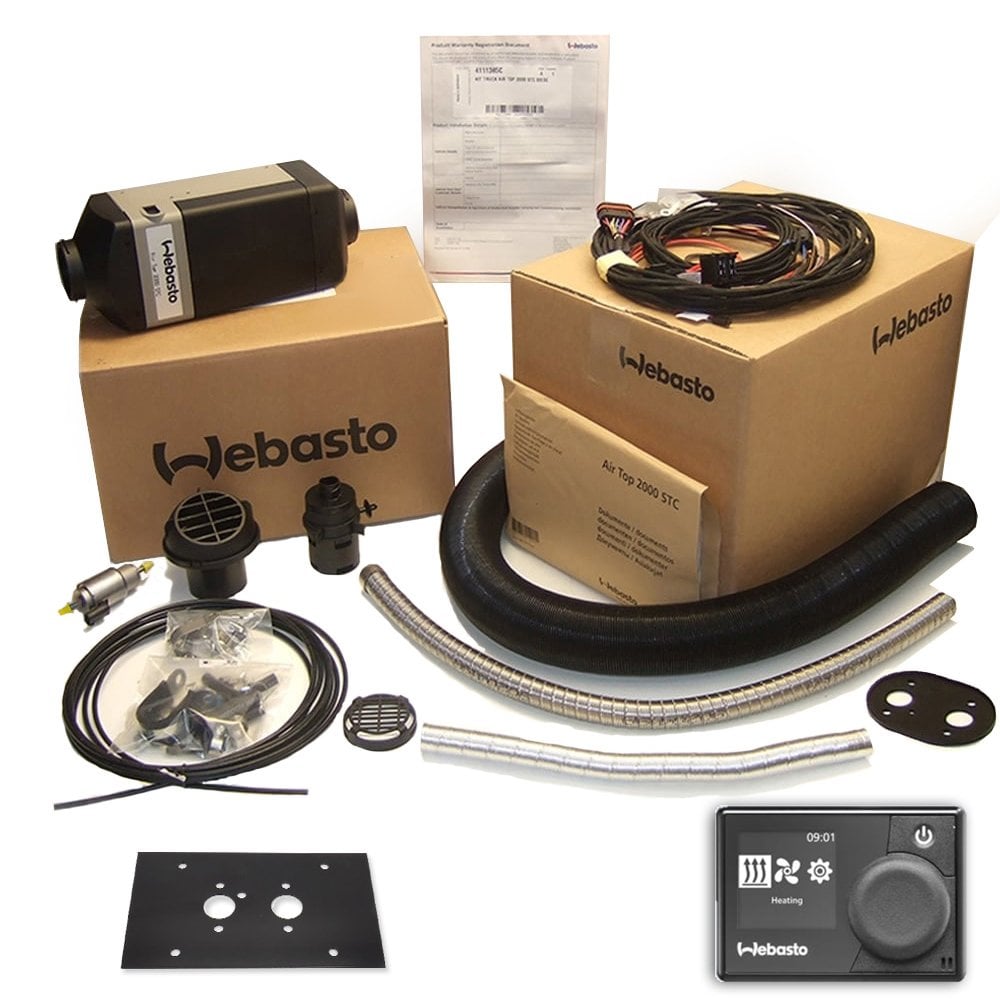 Webasto Air Top 2000 Stc Petrol Gasoline Kit 12V Rv Harness & Digital Smart Control