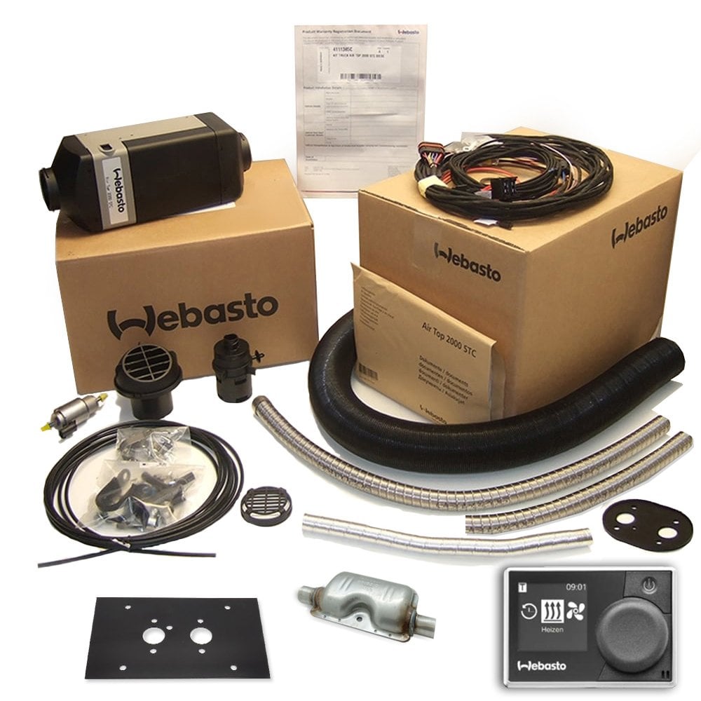 Webasto Air Top 2000 Stc Petrol Rv Gasoline 2Kw Heater Kit Kit 12V Exhaust Muffler & Multicontrol Hd