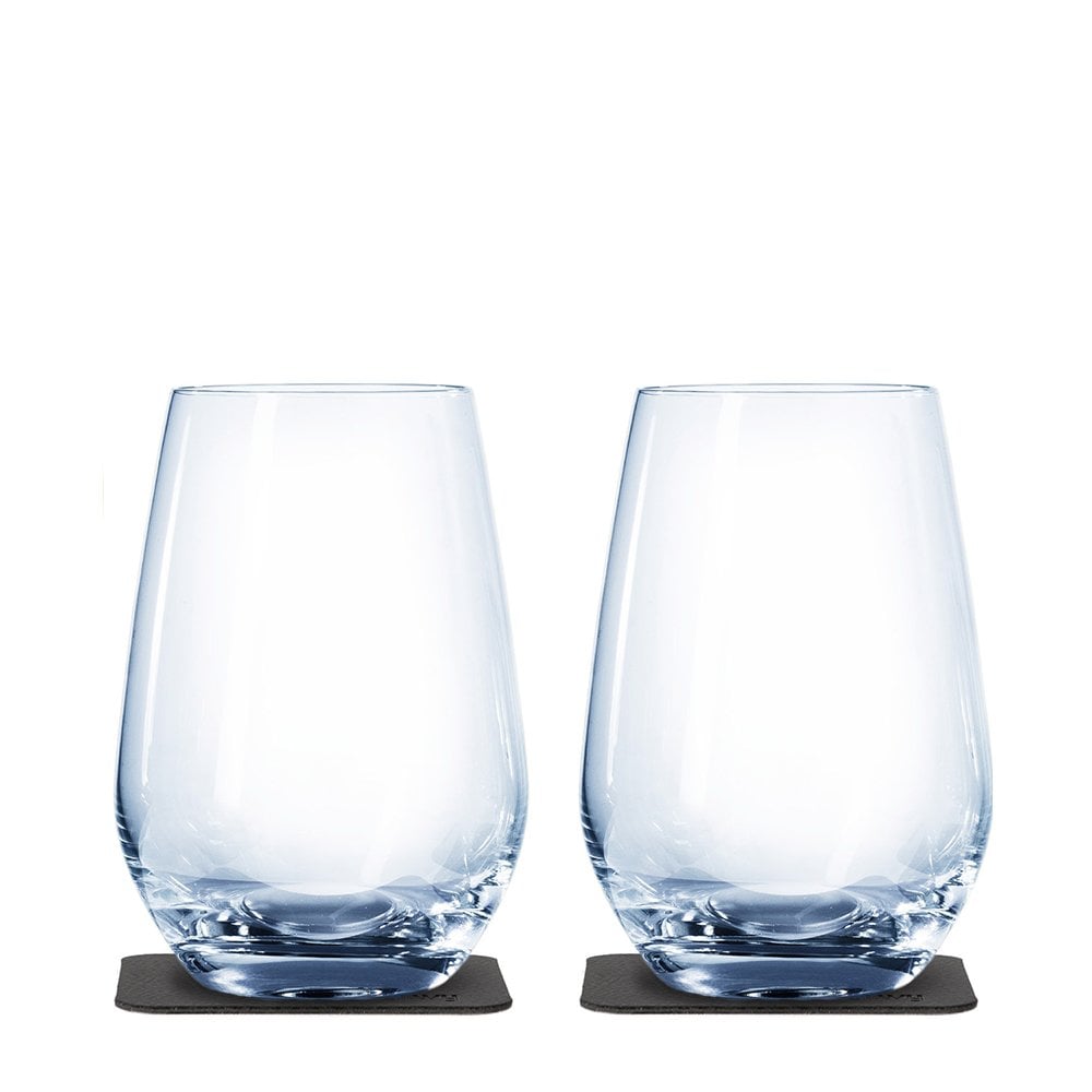 Silwy Magnetic Crystal Longdrink Glasses With Nano-Gel Coasters - Set Of 2