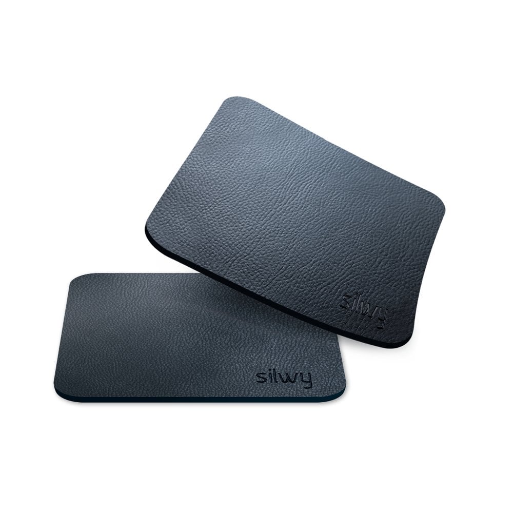 Silwy Black Square Metal Nano-Gel Pads (Coasters) For Magnetic Glasses - 2 Pack