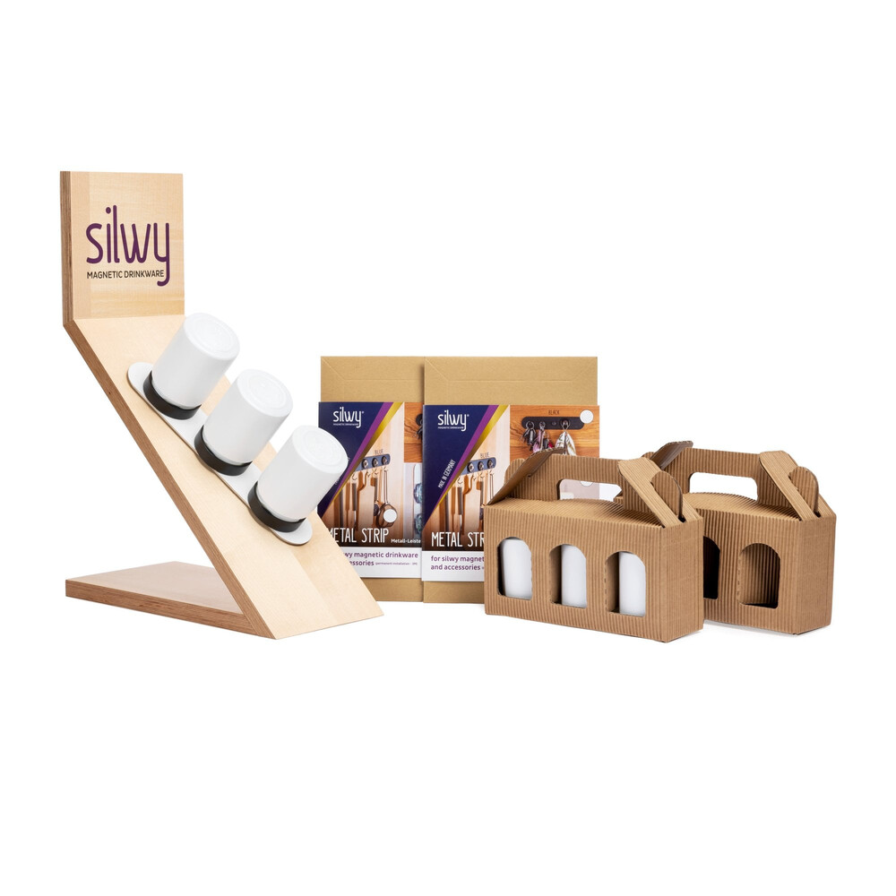 Silwy Magnetic Spice Jars White 192ml - Set of 3