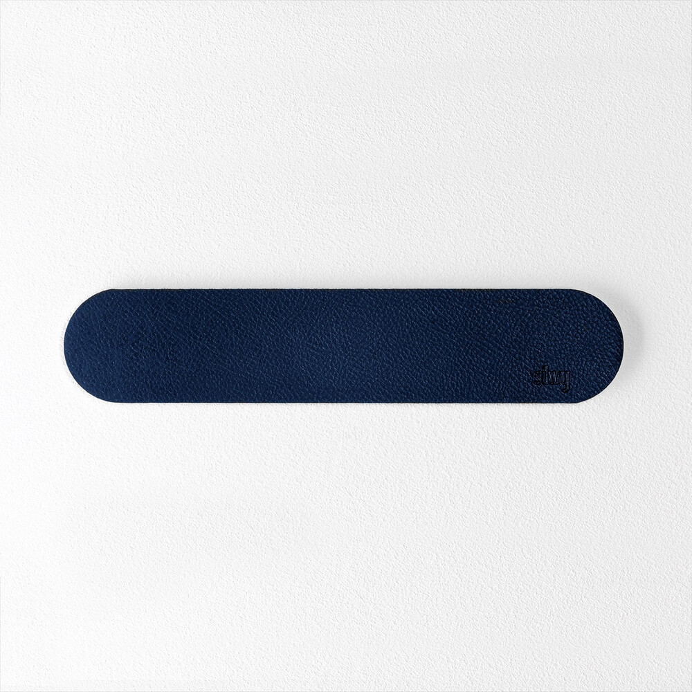 Silwy Blue Leather Metal Strip For Magnetic Glasses And Hooks - 25 Cm