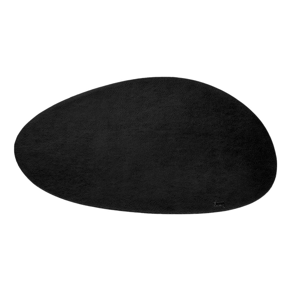Silwy Black Metal Nano-Gel Placemat With Leather Coating - Large