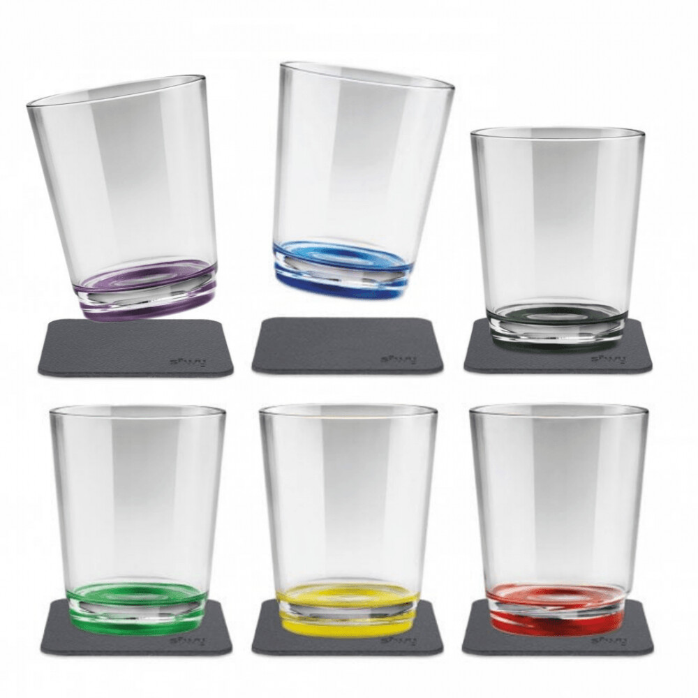 Silwy Luxury Magnetic Cups With Nano-Gel Coasters - Set Of 6 - 250Ml
