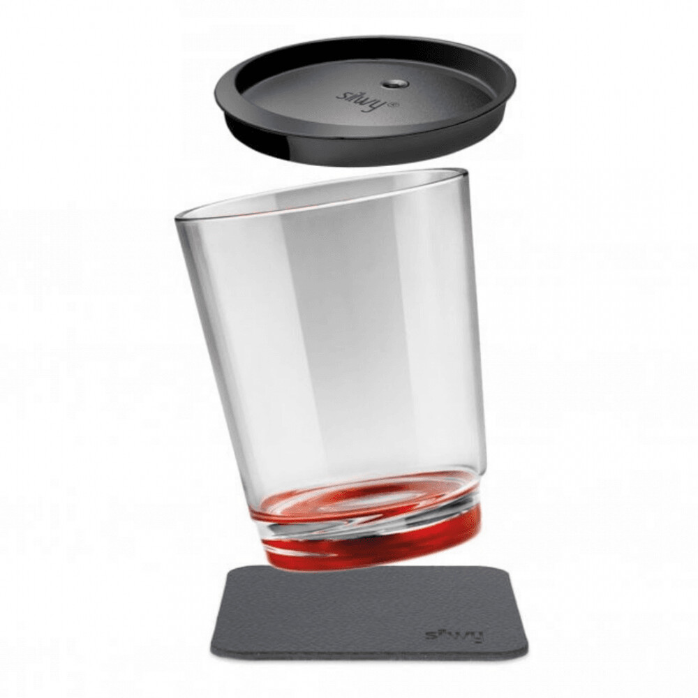 Silwy Red Magnetic Plastic Drinking Cup With Lid - Ready