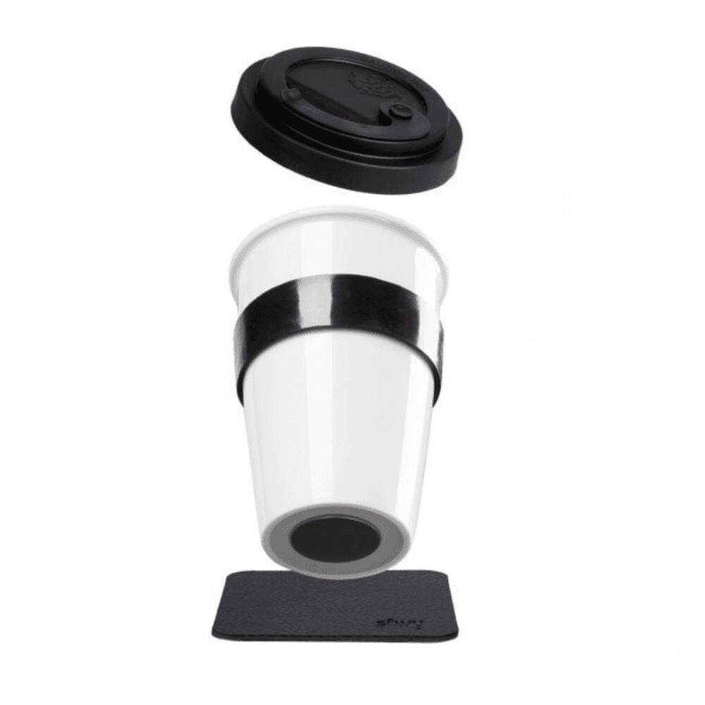 Silwy Porcelain To-Go Cup Including Coaster