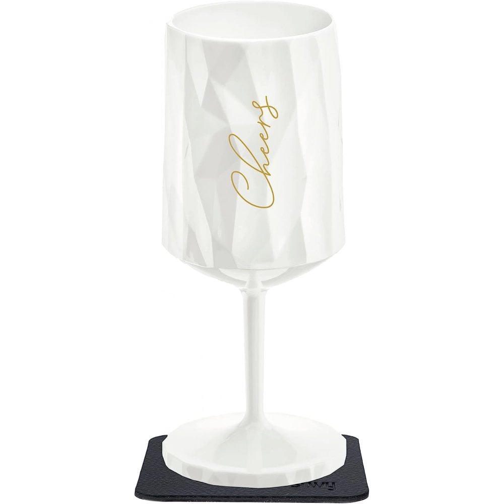 Silwy Gold Magnetic Plastic Glass Wine Cheers