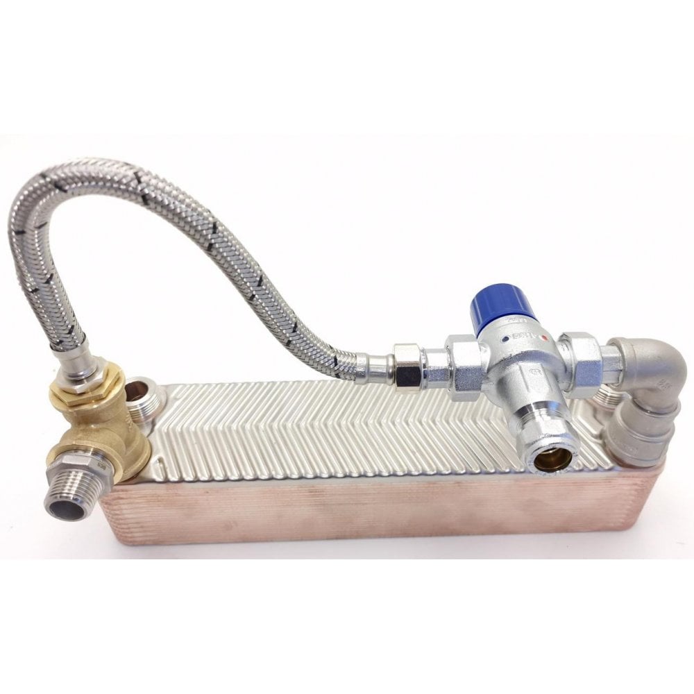 Eberspacher or Webasto 24 Plate Heat Exchanger with Thermostatic Mixer Valve for Domestic Hot Water