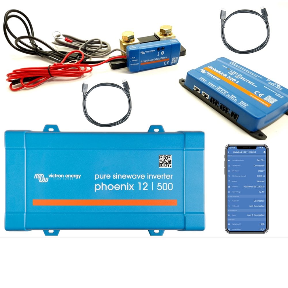 Victron Phoenix Inverter 500vA Kit With SmartShunt and GlobalLink 520 Campervan