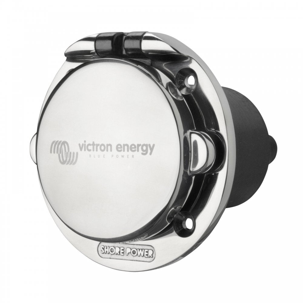 Victron Power Inlet stainless with cover 16A/250Vac (2p/3w)