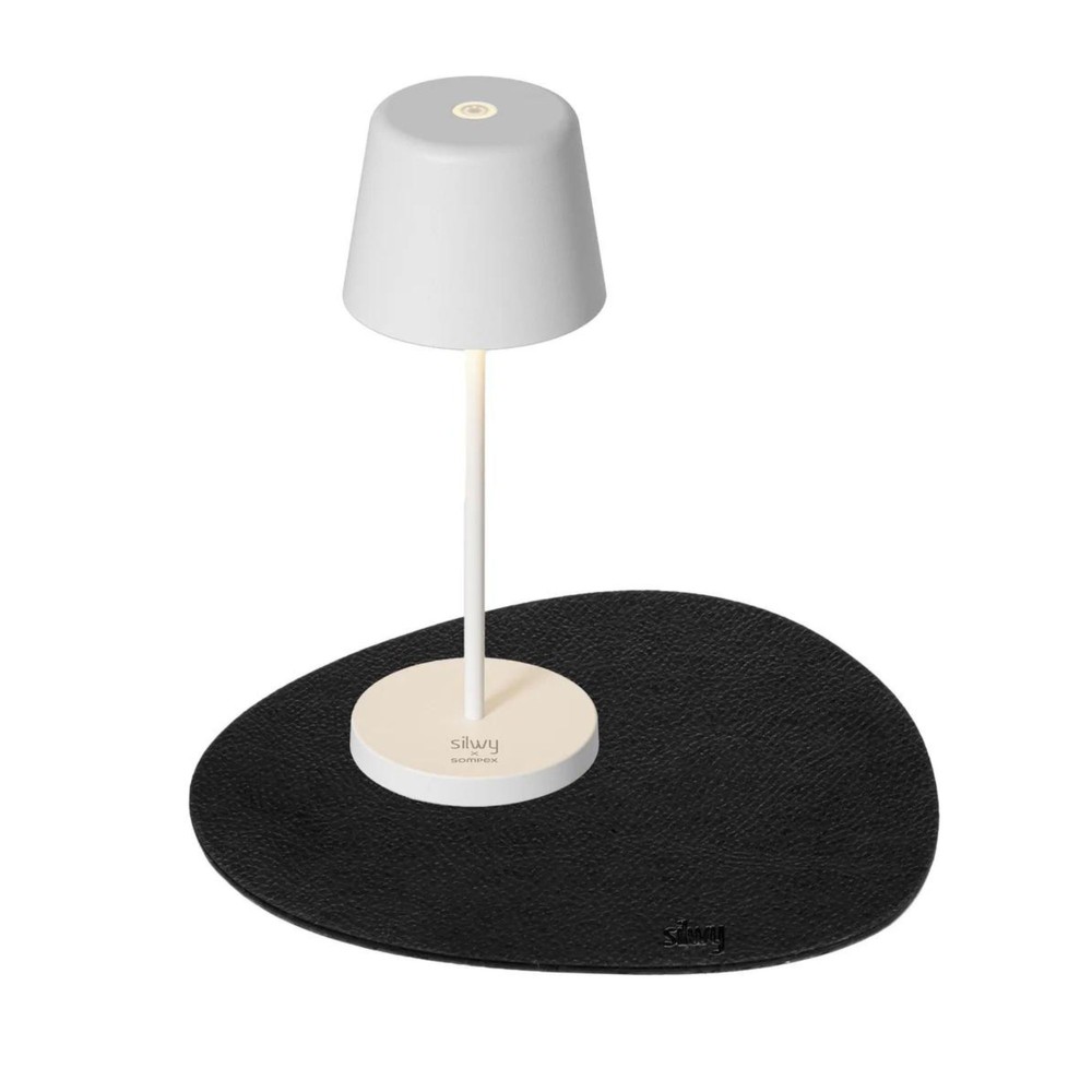 Silwy White Magnetic Sompex Rechargeable Table Lamp Monaco Incl Placemat