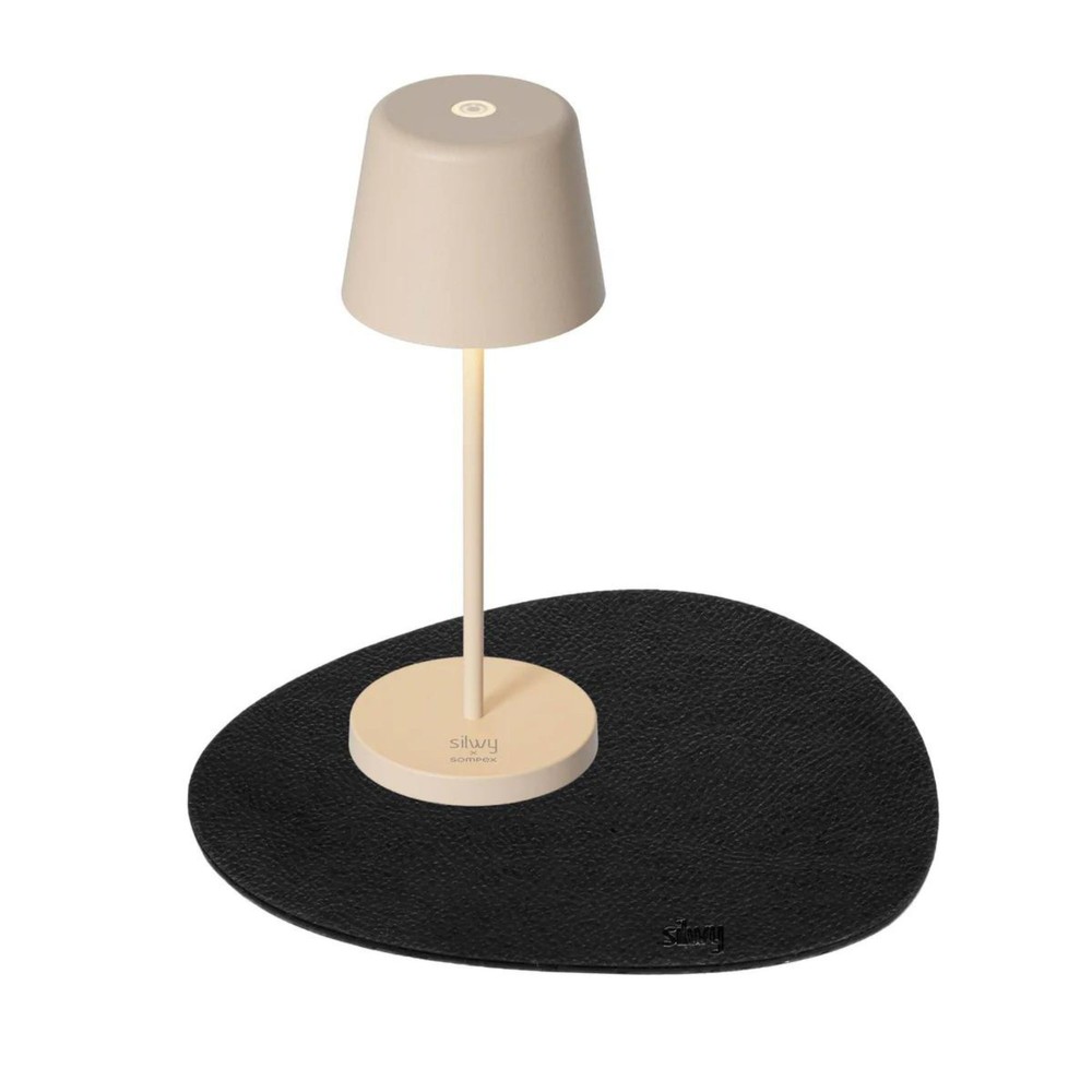 Silwy Light/Black Magnetic Sompex Rechargeable Table Lamp Monaco Sand Incl Placemat
